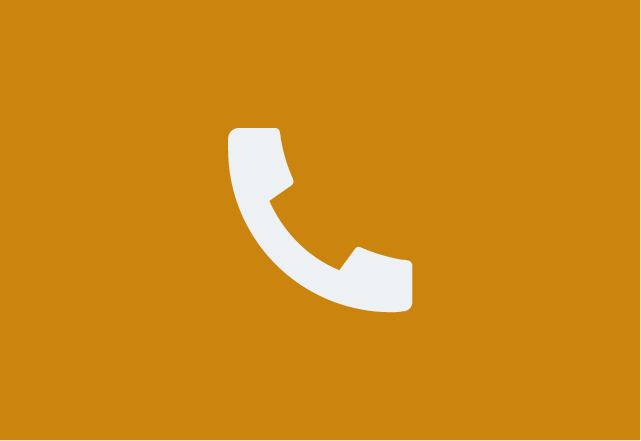 Icon of a phone in white and a yellow background. 