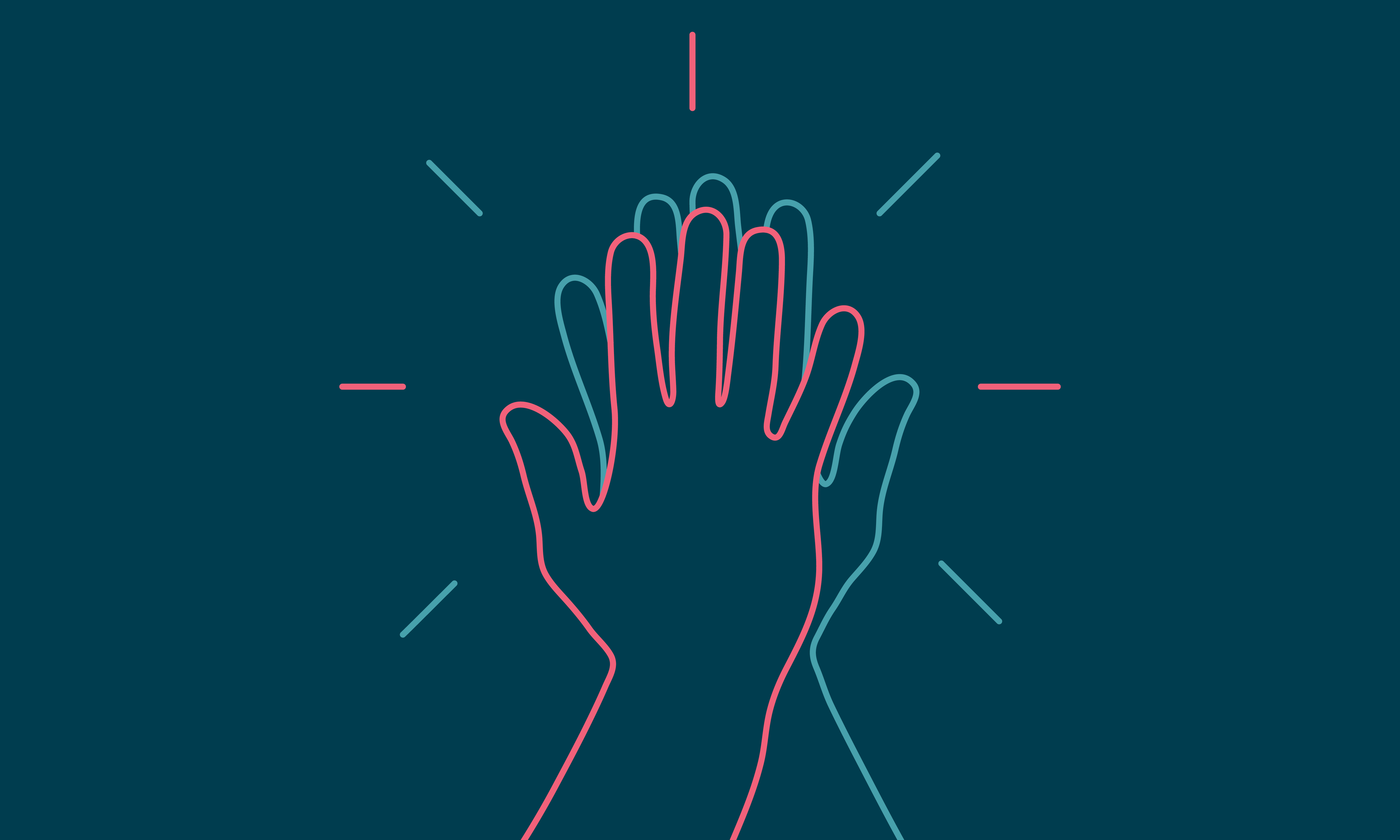 Illustration: abstract hands high five