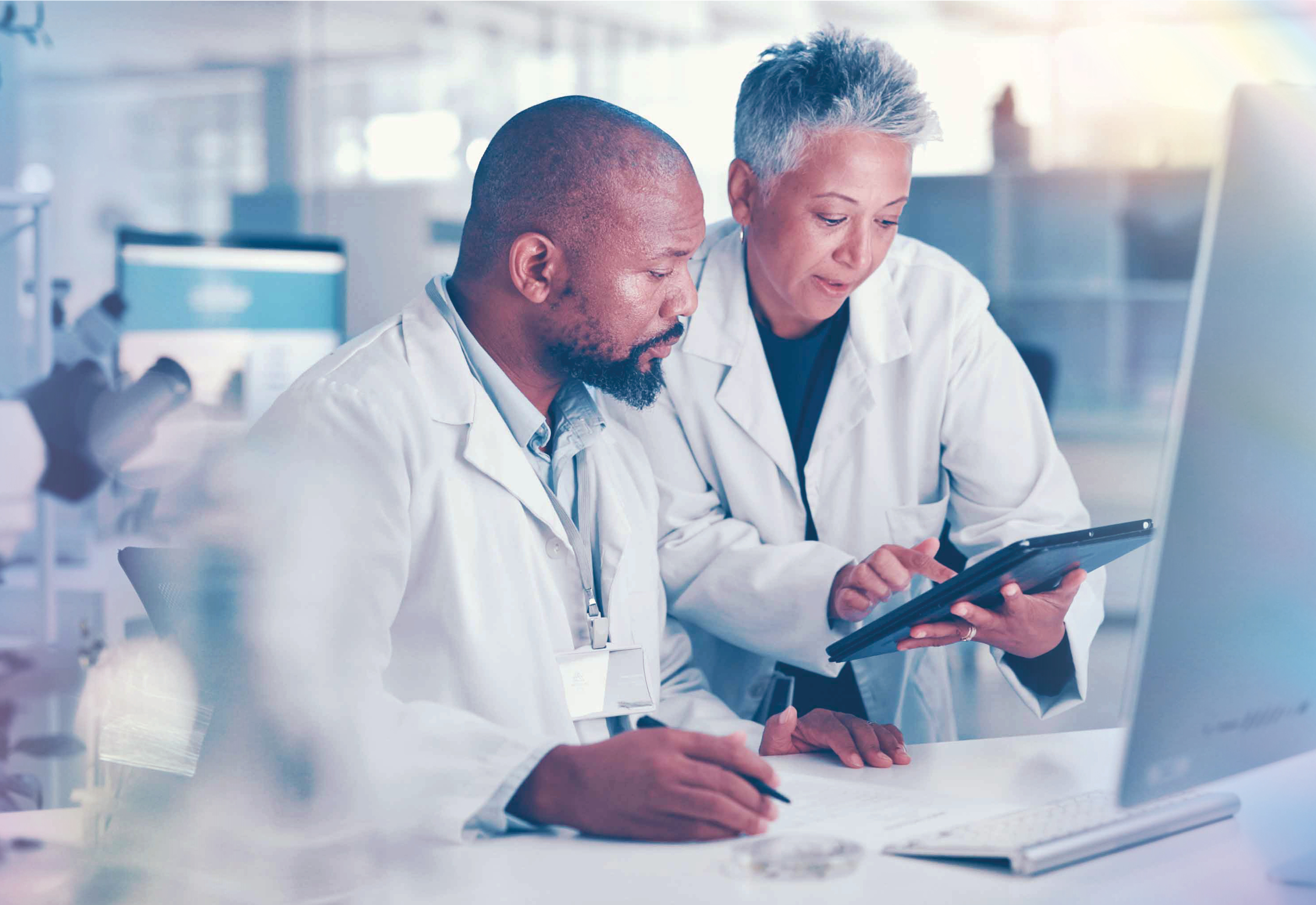 Two pharmacists working together