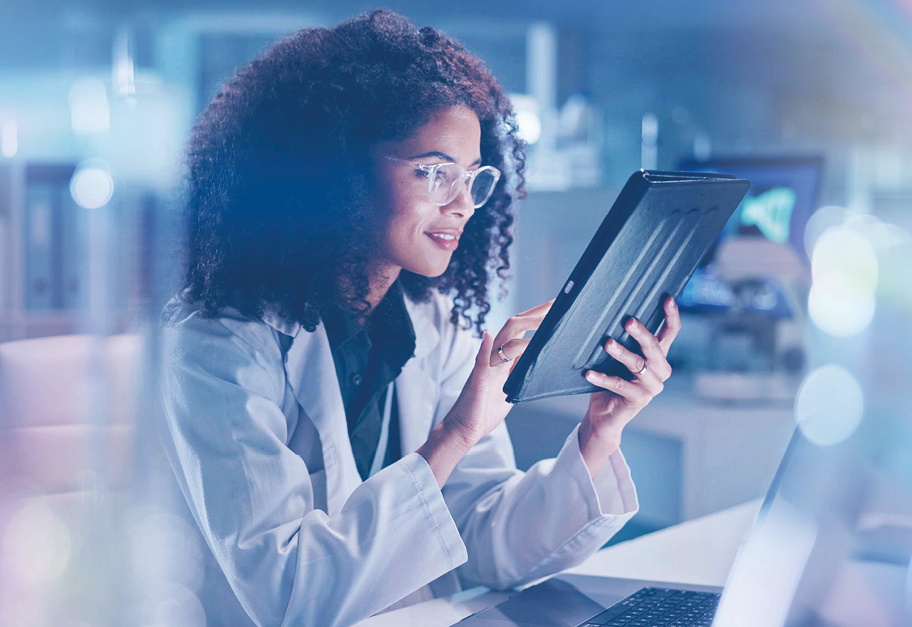 Doctor using a tablet