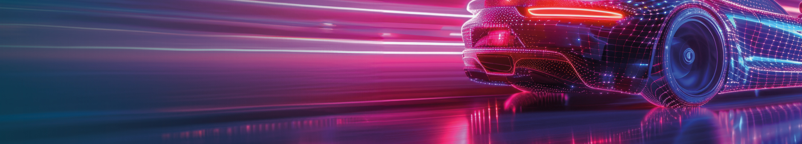 Sportscar from the back with pink background