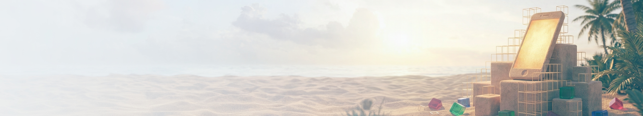 A mobile phone on a beach 