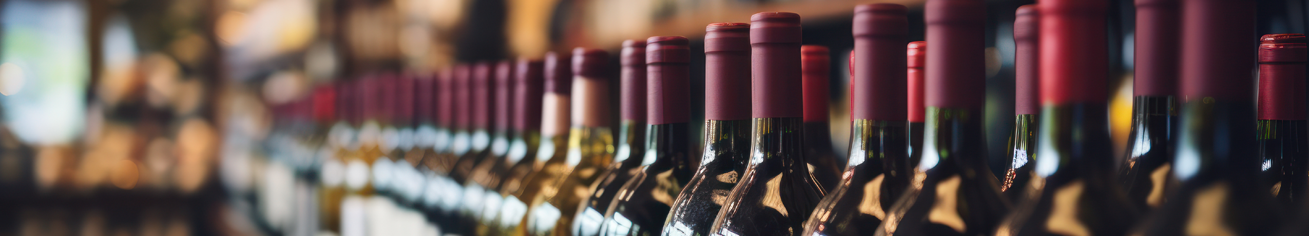 Sequence of wine bottles in a row