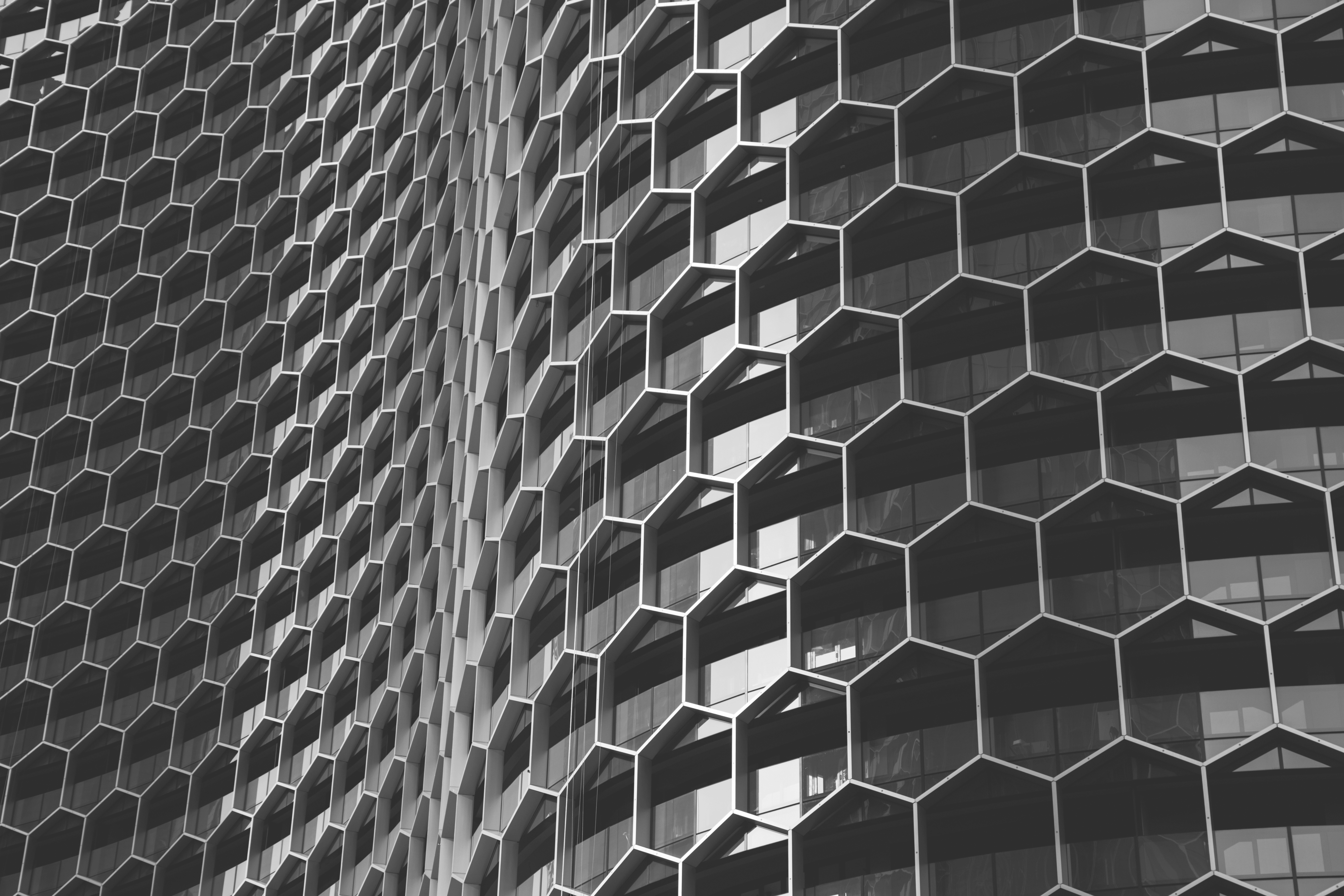 Abstract modern hexagonal architecture.