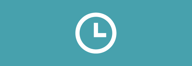 Icon representing a clock conveying time saved