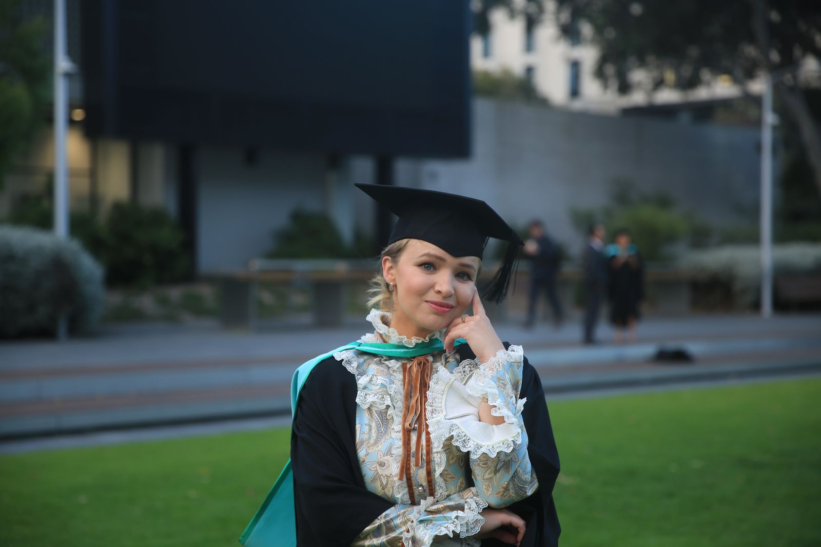 Maria Baturina in her graduation cap and gown