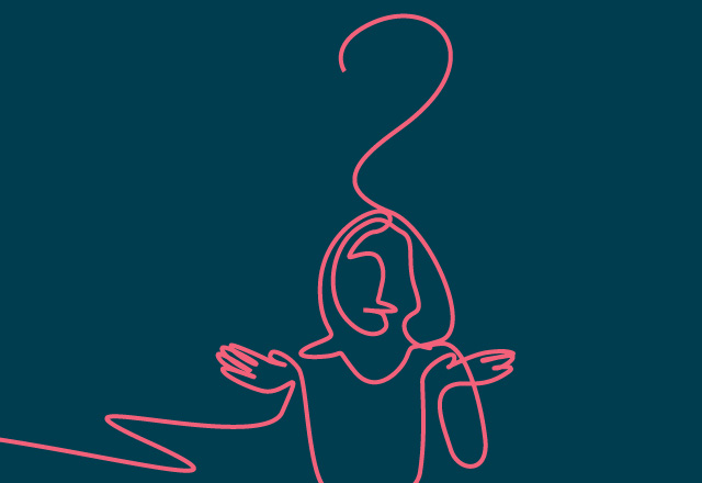 line drawing of person with question mark over head line drawing of person with question mark over head