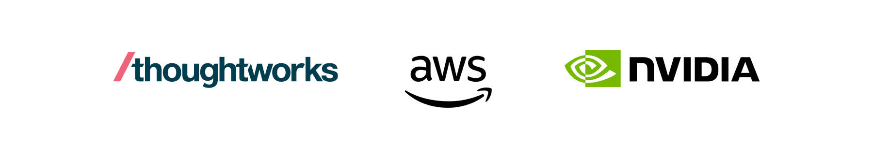 Thoughtworks, AWS and Nvidea logos