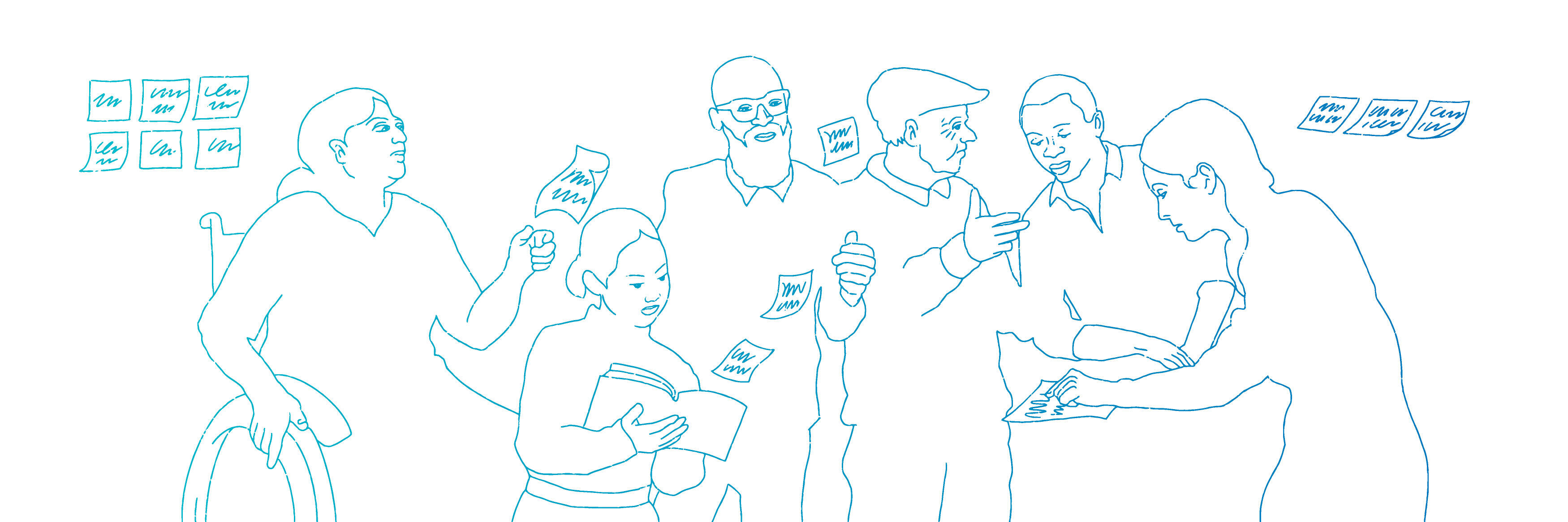 Illustration showing those who don't have access to digital systems trying to get healthcare services in person