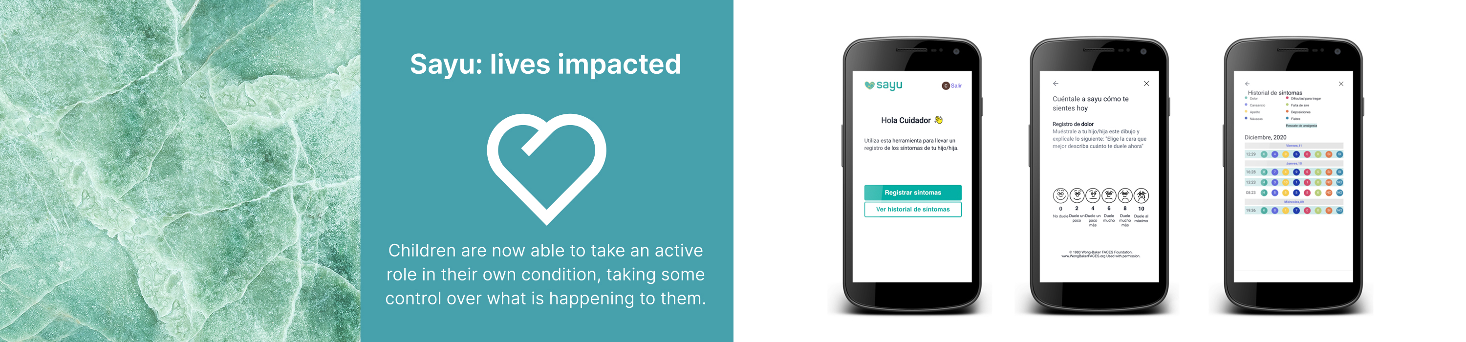 Infographic: The Sayu app is impacting lives by allowing children to take an active role in managing their condition. Images of the Sayu app. Infographic: The Sayu app is impacting lives by allowing children to take an active role in managing their condition. Images of the Sayu app.