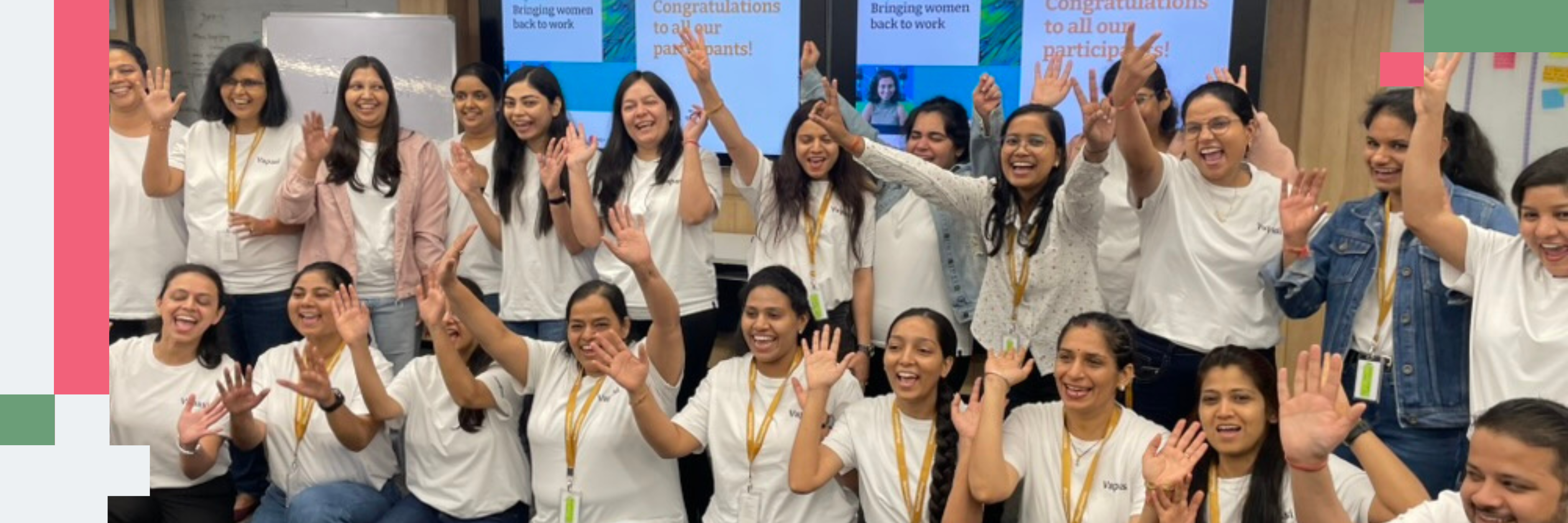 Women from the REA batch of Vapasi celebrating the completion of the program