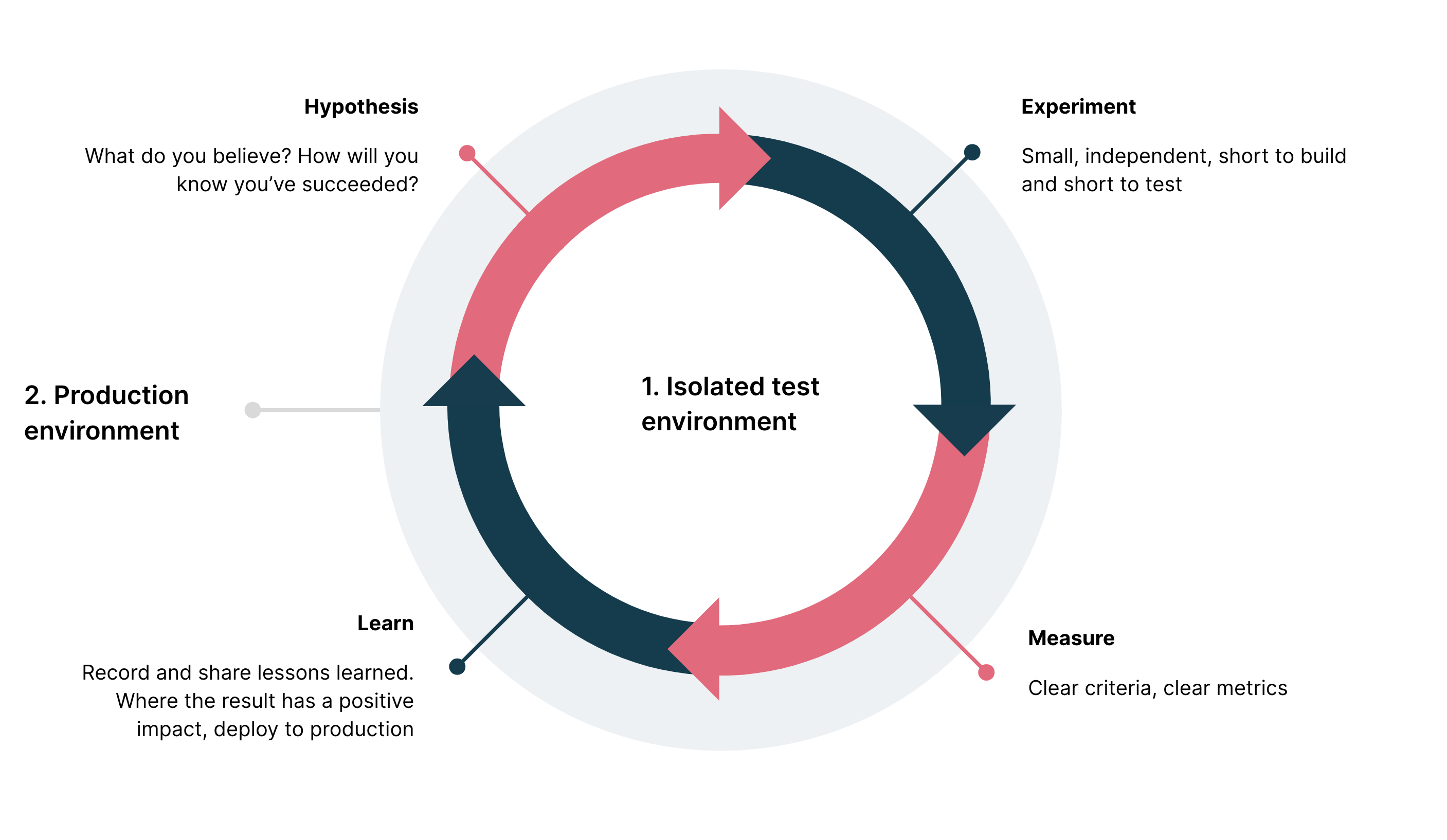 Fast feedback delivered through feedback loops is critical in determining the next step.