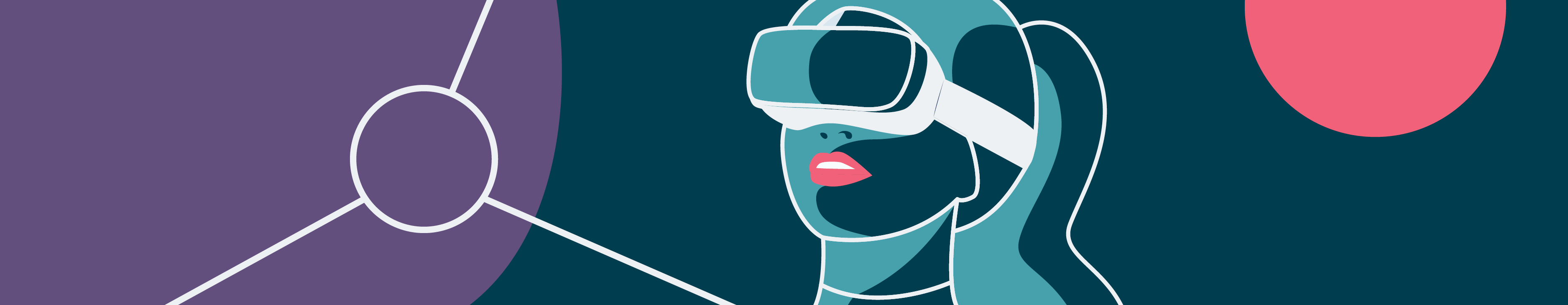 Illustrated depiction of woman with VR set