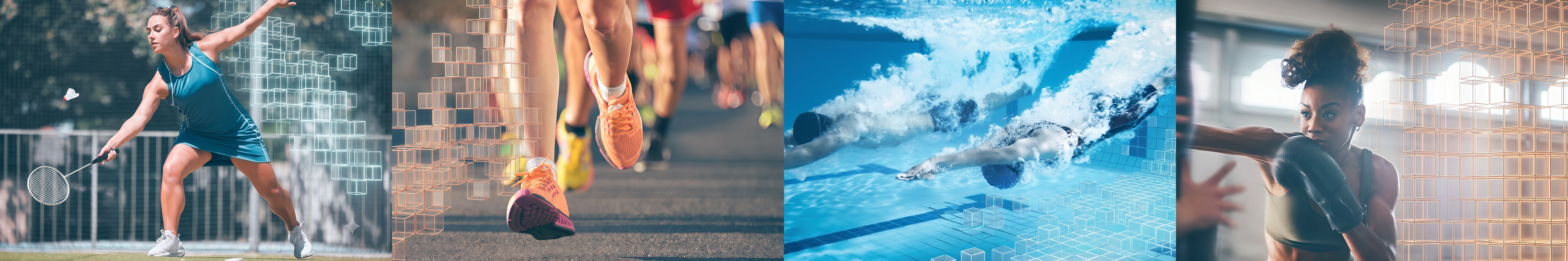 A collection of images showing athletes playing sport