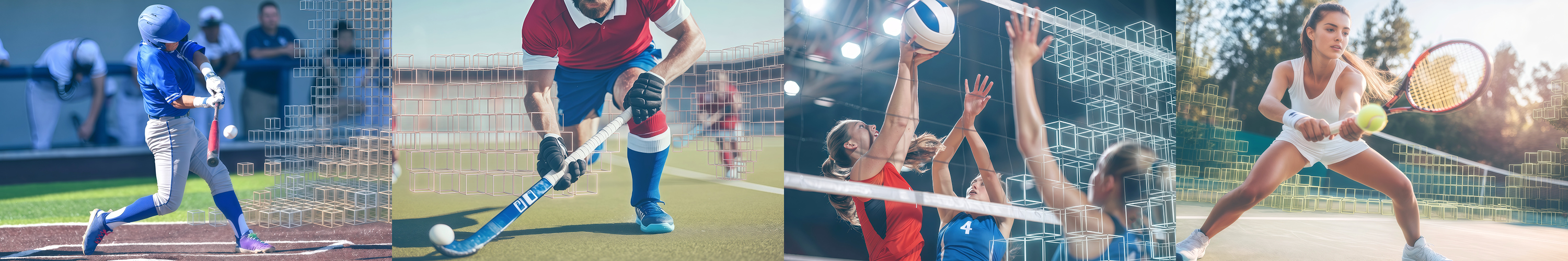 A collection of images showing athletes playing sport