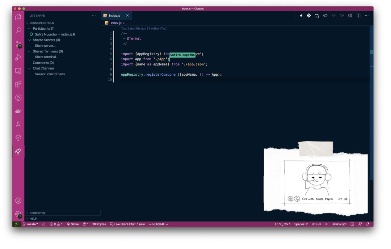 Pair Programming screen