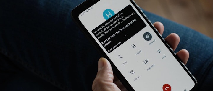 Image shows voice to text recognition on phone