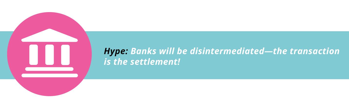 Banks will be disintermediated—the transaction is the settlement!