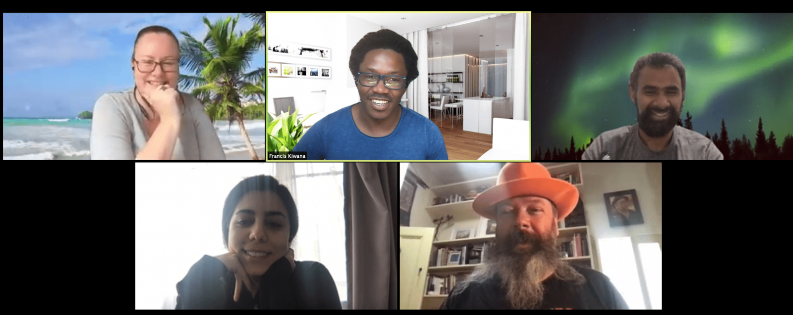 Team on a video conference call