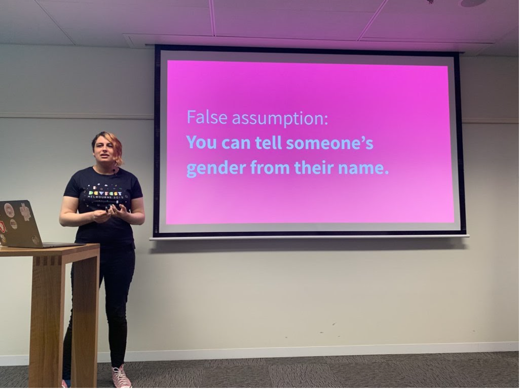 Effy Elden giving a presentation