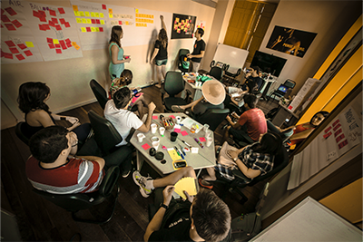 UX methods photos - stickie notes, interviews, surveys