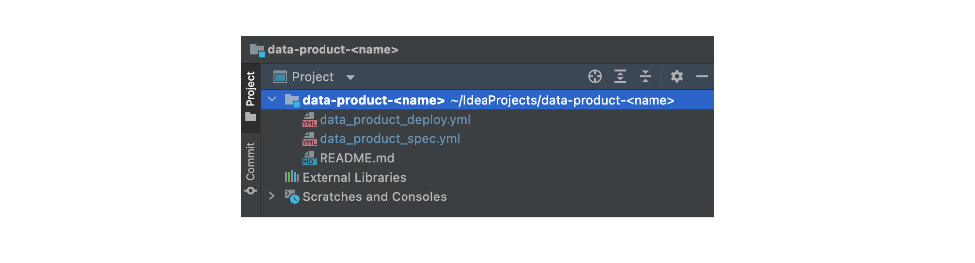 The data product repository has a starter/scaffold code with two important files data_product_spec.yml and data_product_deploy.yml.