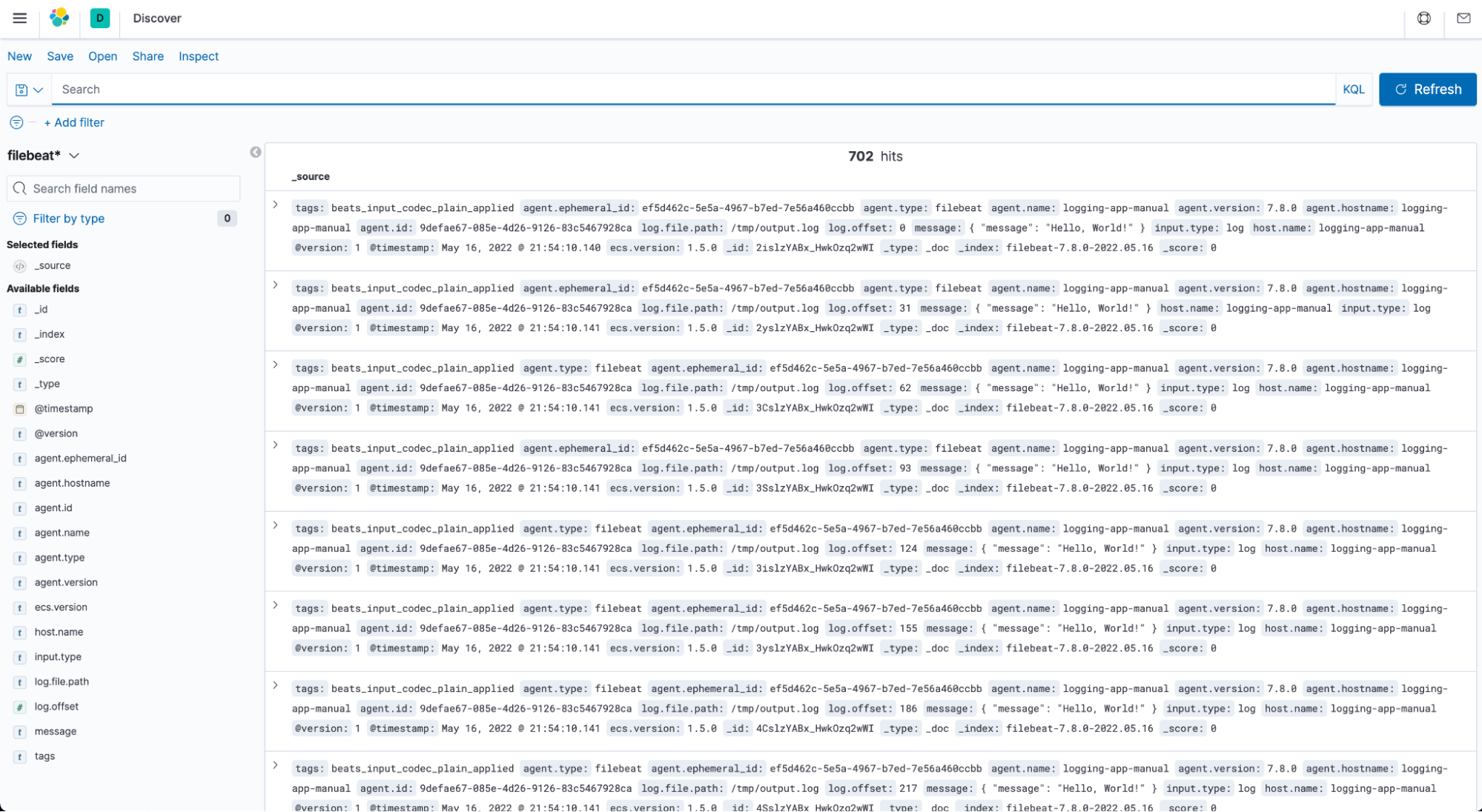 Query application log information from Cabana