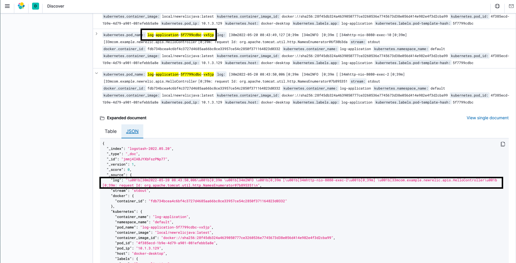 Successful query application for log information