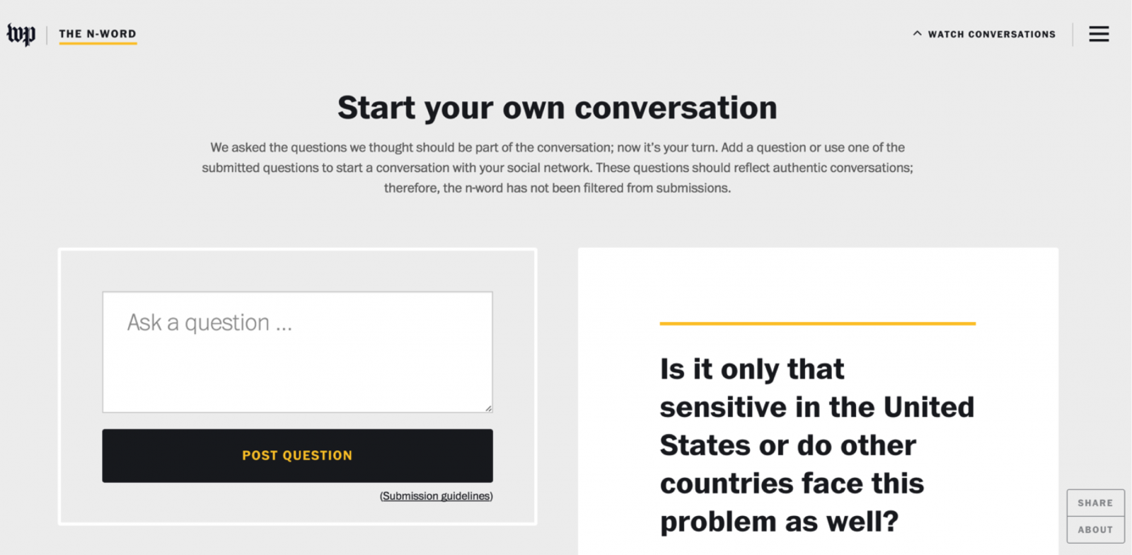 Washington Post uses a start your own conversation feature.  Washington Post uses a start your own conversation feature.