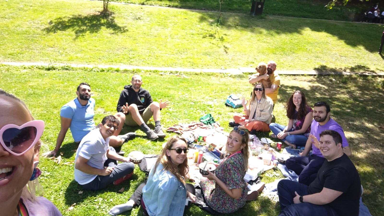 Photo of Thoughtworkers at the park