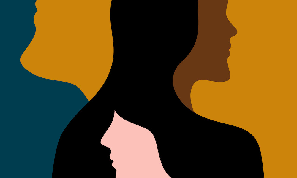 abstract illustration of three women to represent diverity abstract illustration of three women to represent diverity