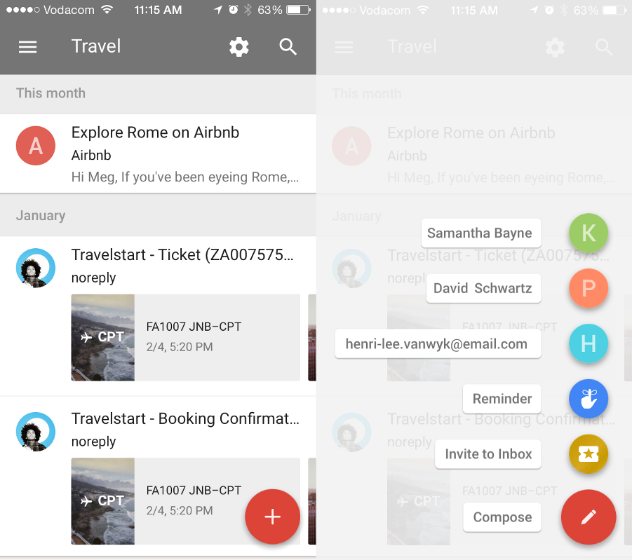 The Google Inbox Floating Action Button  The Google Inbox Floating Action Button feature