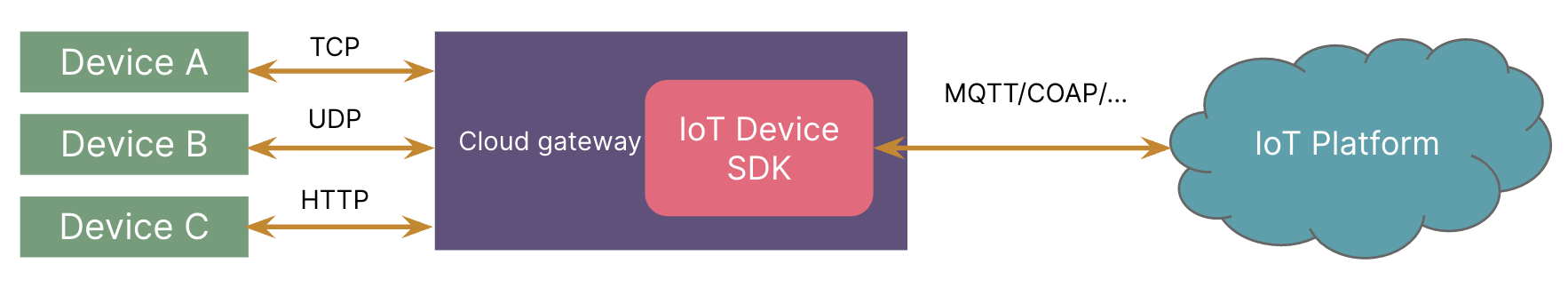 Devices that directly connect to the cloud gateway 