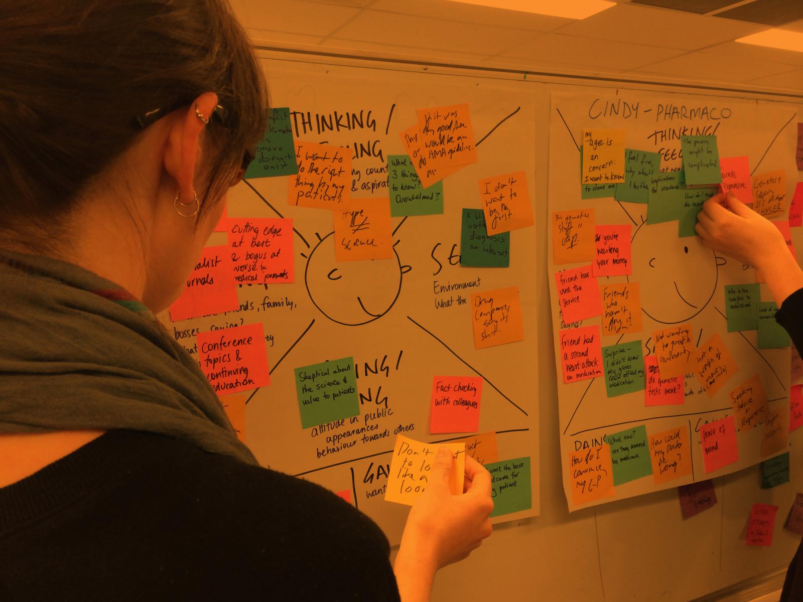 Workshop attendees undertake an empathy mapping exercise.