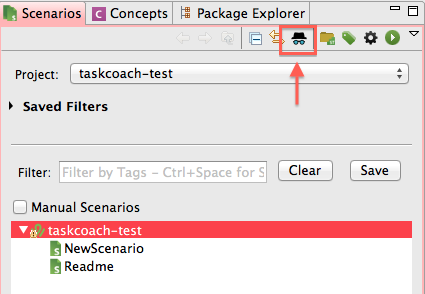 launching application spy using toolbar