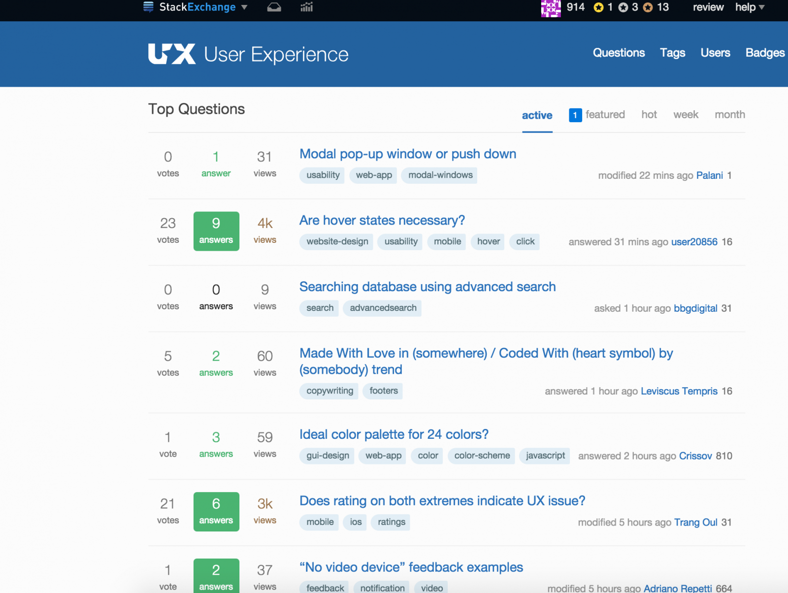 UX Stack Exchange
