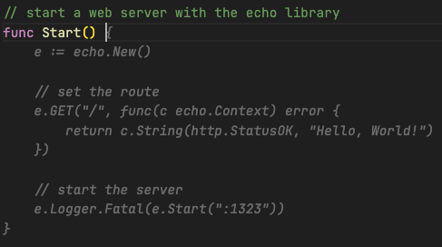 A simple comment and a function signature is enough to get Copilot to suggest meaningful code.