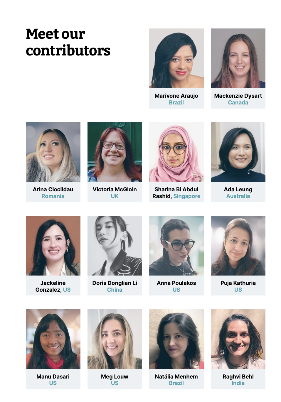 Contributors to the Gender Bias e-book