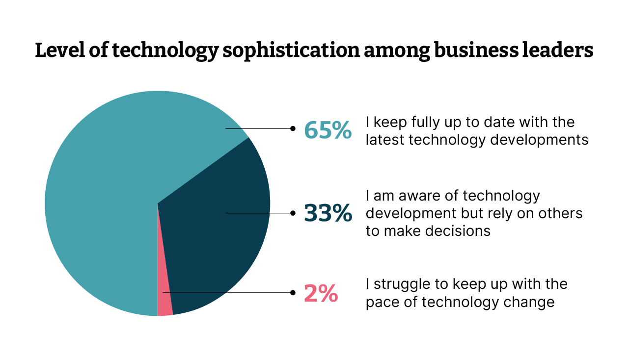 Level of technology sophistication among business leaders