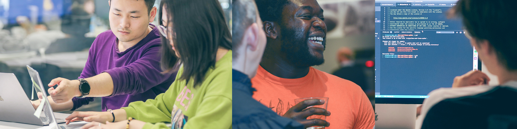 Diverse people interacting with digital products