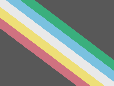 Dark background with a flag showing a red, yellow, white, blue and green stripe