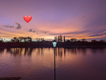 A river view at sunset